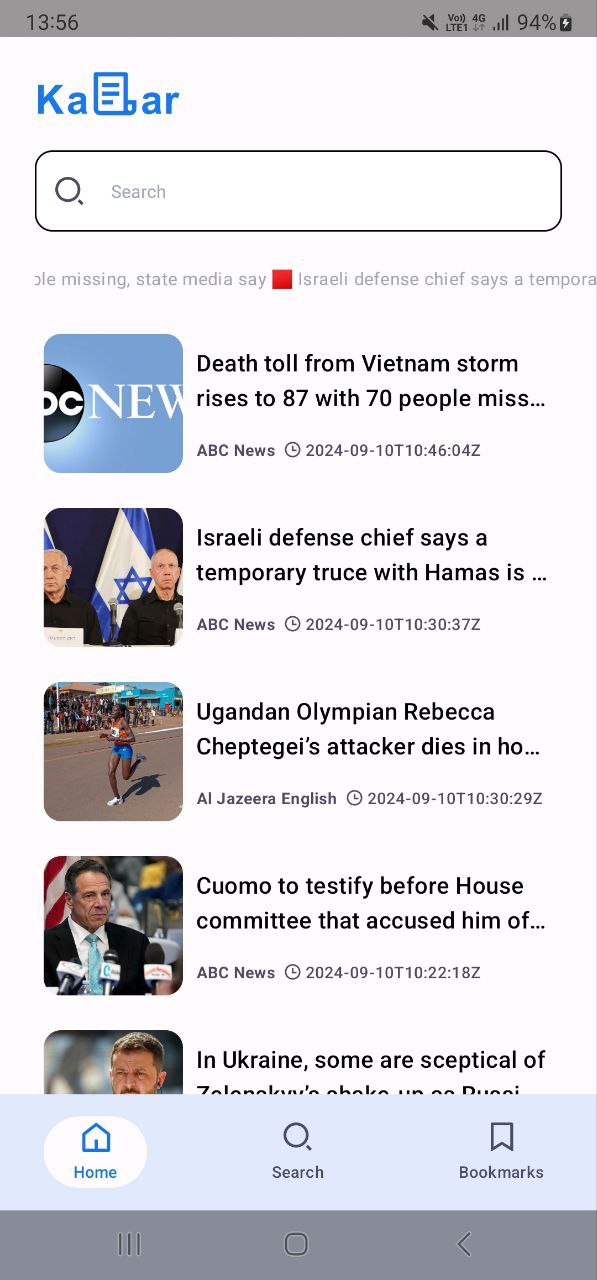 News app screenshot